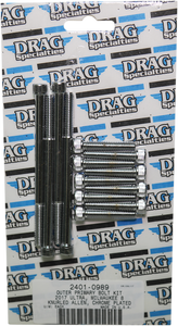 Drag Specialties - Outer Primary Knurled Bolt Kit - Chrome - M8 - M-Eight Bolt Kit - MK787
