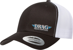 Drag Specialties - Drag Specialties Mesh Snapback Hat - Black/White - Drag Specialties Mesh Snapback Hat - NP22E-H709