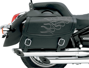 Saddlemen - Flame Saddlebag - Silver - Jumbo - Highwayman Tattoo Saddlebags - X021-05-0423