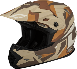 Gmax - Mx-96 Splinter Helmet Matte Brown/tan/white  Lg - D39611416