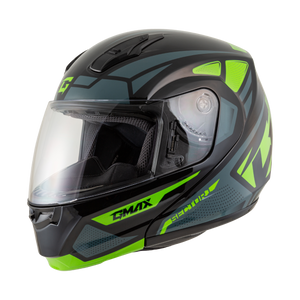 Gmax - Md-04 Sector Helmet Black/grn/wht Xs - M1043773