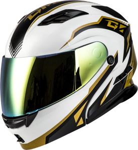 Gmax - Md-01 Volta Helmet White/gold/black Metallic Md - M101381295 Gmax - Md-01 Volta Helmet White/gold/black Metallic Md - M101381295