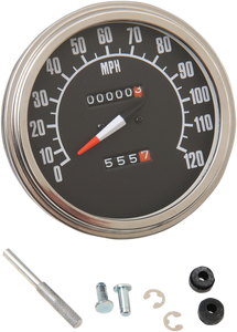 Drag Specialties - 5" MPH FL-Style 1:1 Speedometer -  '68-'84 Black Face - 5" FL-Style 1:1 Speedometer - 70847M Drag Specialties - 5" MPH FL-Style 1:1 Speedometer -  '68-'84 Black Face - 5" FL-Style 1:1 Speedometer - 70847M