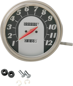 Drag Specialties - 5" MPH FL-Style 1:1 Speedometer -  '62-'67 Black Face - 5" FL-Style 1:1 Speedometer - 70846M Drag Specialties - 5" MPH FL-Style 1:1 Speedometer -  '62-'67 Black Face - 5" FL-Style 1:1 Speedometer - 70846M