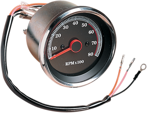 Drag Specialties - 8000 RPM Electronic Tachometer - Stainless Housing Ring - Black Face - 8000 RPM Electronic Tachometer - 74106 Drag Specialties - 8000 RPM Electronic Tachometer - Stainless Housing Ring - Black Face - 8000 RPM Electronic Tachometer - 74106