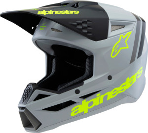 Alpinestars - Sm3 Youth Radium Helmet Gry/blk/ylw Fluo Matte Ym - 8301825-9510-YM