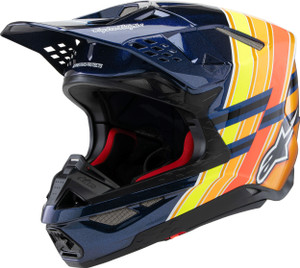 Alpinestars - S-m10 Tld Edition 25 Helmet Drk Blu/org/ylw Fluo/red Sm - 8300225-7156- S