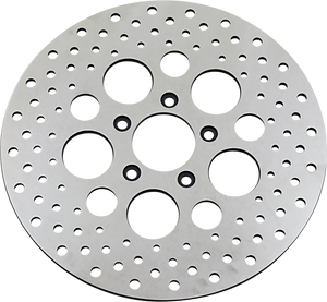 Drag Specialties - Drilled Brake Rotor - Front - 11.5" - Harley-Davidson - Polished Stainless Steel Drilled Brake Rotor - 060185ASP-BC648