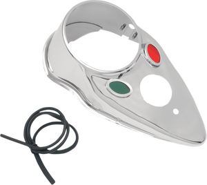 Drag Specialties - Cat Eye Dash Cover - Chrome - Cat Eye Dash Cover - 12-0034