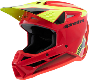 Alpinestars - Helmet Youth S-m3 Fray Rd/yel Fluo/blk Gloss Ece06/dot Ym - 8301625-3051-YM