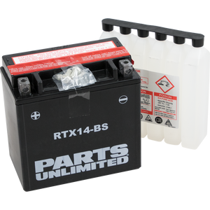 Parts Unlimited - AGM Battery - RTX14-BS .69 L - AGM Maintenance-Free Battery - CTX14-BS Parts Unlimited - AGM Battery - RTX14-BS .69 L - AGM Maintenance-Free Battery - CTX14-BS