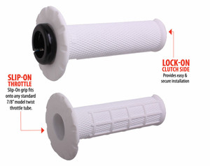Odi - Universal Lock-on Grips Pro Half-waffle White/black (soft) - H21UHWW Odi - Universal Lock-on Grips Pro Half-waffle White/black (soft) - H21UHWW
