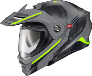 Scorpion Exo - Exo-at960 Modular Helmet Monk Grey/hi-viz Md - 96-1224 Scorpion Exo - Exo-at960 Modular Helmet Monk Grey/hi-viz Md - 96-1224