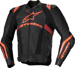 Alpinestars - Jacket Missile V3 Ign Lthr Blk/rd/dk Rd 56 - 3100325-1365-56