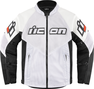 Icon - Mesh AF Leather Jacket - White - Large - Mesh AF Leather Jacket - 2810-3904