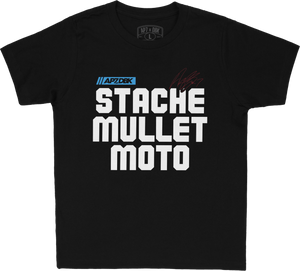 Dbk - Stache Mullet Moto Youth Tee Black Yl - YTAP-STACHEMULL-L Dbk - Stache Mullet Moto Youth Tee Black Yl - YTAP-STACHEMULL-L