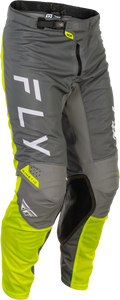 Fly Racing - Kinetic Mesh Center Pants Grey/white/hi-vis Sz 28 - 379-32428