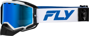 Fly Racing - Zone Elite Snw Goggle Wht/blue W/drk Blu Mir/plrzd Smoke Lens - 37-4104