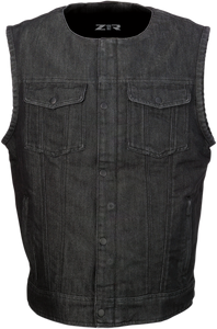 Z1r - Ganja Denim Vest - Black - Large - Ganja Denim Vest - 2830-0506