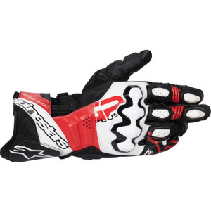 Alpinestars - Glove Gp+ R V3 Lthr Bk/wt/brt Rd L - 3550825-1304-L