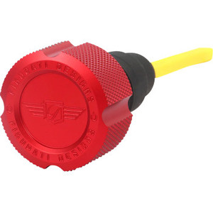 Figurati Designs - Dipstick Oil Magnetic Perf Twin Cam 2007- Knurled Red - FDP01-TCKN-R Figurati Designs - Dipstick Oil Magnetic Perf Twin Cam 2007- Knurled Red - FDP01-TCKN-R