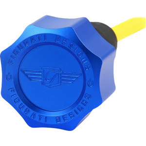 Figurati Designs - Dipstick Oil Magnetic Perf Twin Cam 2007- Knurled Blue - FDP01-TCSM-B Figurati Designs - Dipstick Oil Magnetic Perf Twin Cam 2007- Knurled Blue - FDP01-TCSM-B