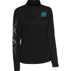 Moose Offroad - Pullover Wmn 1/2 Zip Flourish Black Sm - 3051-1231