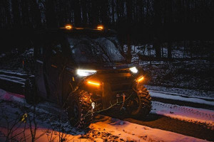 Ravek Kawasaki Mule FX Plug & Play Auto-Cancel UTV Turn Signal Kit with White Running Lights