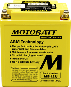 Motobatt - Battery Mb12u Sealed Factory Activated - MB12U