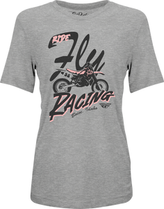 Fly Racing - Fly Women's Vintage Tee Grey Sm - 356-4032S