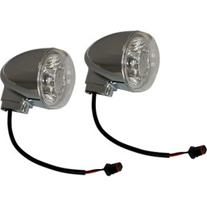 Drag Specialties - Light Rear Turn Signal Chrome Clear Lens With Amber Led - Drag Specialties - Light Rear Turn Signal Chrome Clear Lens With Amber Led -