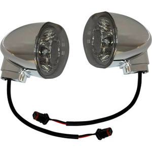 Drag Specialties - Light Rear Turn Signal Chrome Smoke Lens With Amber Led - Drag Specialties - Light Rear Turn Signal Chrome Smoke Lens With Amber Led -