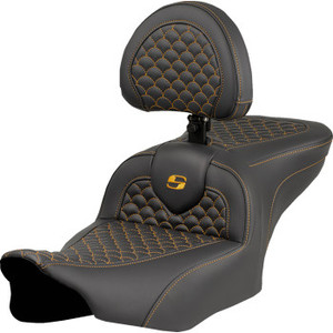 Saddlemen - Seat Roadsofa Dragon Gold Stitch W/ Driver Br - 823-07-208B7