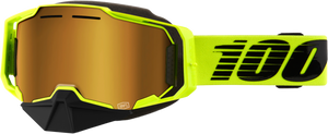 100-Percent - Armega Snowmobile Goggle Neon Ylw W/ Gld Mirror Lens - 50008-10009