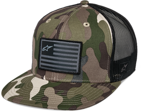 Alpinestars - Flag Flat Trucker Hat Green Camo/ Black - 1235-81960-6713-O/S