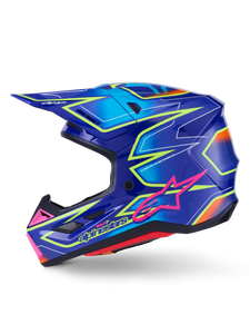 Alpinestars - Sm7 Cast Helmet Blue/pnk/ylw Fluo Glossy Md - 8302626-7254-M