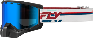 Fly Racing - Focus Snow Goggle Red/whte W/smoke/dark Blue Lens - 37-50089
