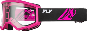 Fly Racing - Youth Focus Goggle Black/pink W/ Clear Lens - 37-51167Y