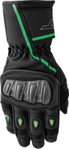 Rst - S1 D3o Glove Blk/flo-green Leather Md - 103650F.GRN-09
