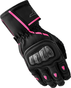 Rst - S1 D3o Ladies Glove Black/pink Leather Md - 103653PNK-07