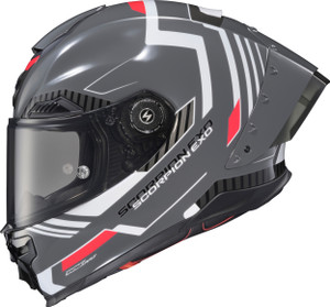 Scorpion Exo - Apex Exo-warp Full Face Helmet Atarax Grey/white Md - WAR-3604