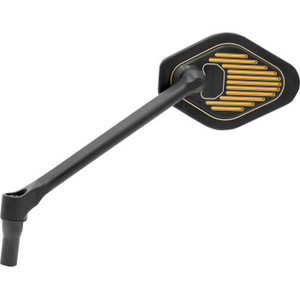 Drag Specialties - Mirror Adjustable Long Stem Black/gold Left -