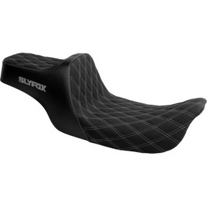 Slyfox - Seat Highnoon 2up Silver Logo Dd Slip Stop Dyna 1996-2003 - 4703D-SlyFox