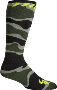 Thor - Youth MX Camo Socks - Green/Acid - Size 1-6 - Youth MX Camo Socks - 3431-0660