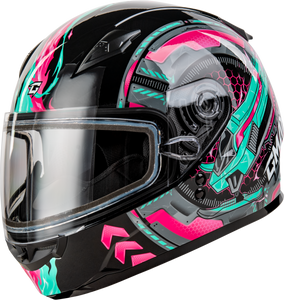 Gmax - Gm-49y Charge Snow Helmet Black/pink/aqua Ys - G249111170