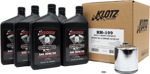 Klotz - Basic Harley Davidson 5qt Synthetic Oil Change Kit - KH-109