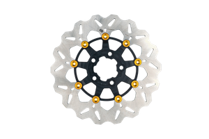 Gbrakes - Rotor 11.8" Floating Wave Rr Black/gold Buttons - GBDU076
