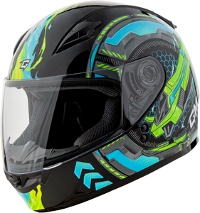 Gmax - Gm-49y Charge Helmet Black/blue/green Ym - G14911051