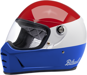 Biltwell - Lane Splitter Helmet - Gloss Podium Red/White/Blue - Small - Lane Splitter Helmet - Podium - 1004-549-102
