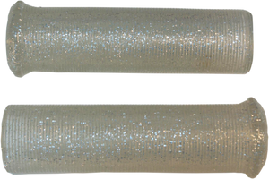 Emgo - Grips - Retro - Metal - 7/8" - Silver - Star Fire Flake Grips - 42-21129